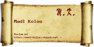 Madl Kolos névjegykártya